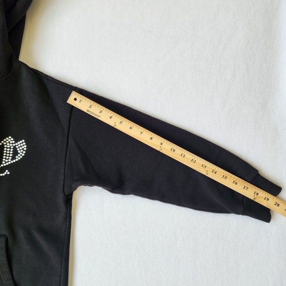 Juicy Couture X Forever 21 Black Hoodie Sparkly Gems Rhinestones Cozy Glam - Picture 15 of 15